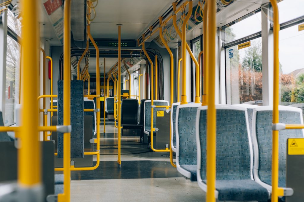 Inside Metrolink Tram in Machester